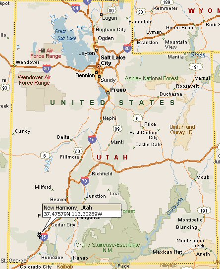New Harmony Utah Map 4